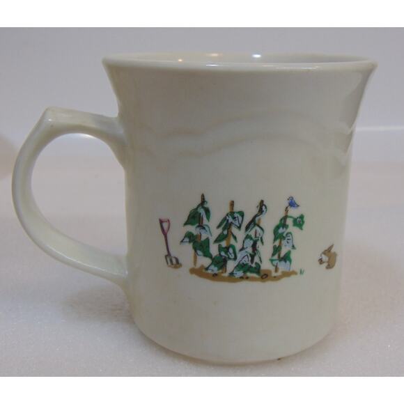 4 Pfaltzgraff Apple Valley Coffee Cup Tree Butterfly Rabbit Farmer Garden Vintag - Picture 4 of 12